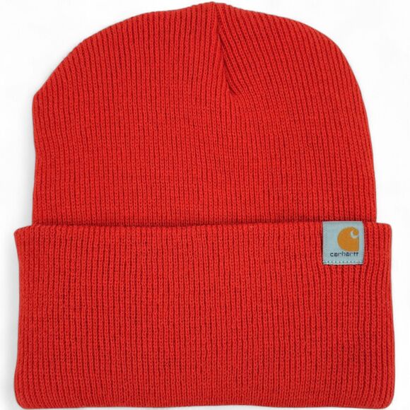 Carhartt Men's Knit 3M Insulated Logo Graphic Cuffed Beanie Red Barn OS - Picture 4 of 8